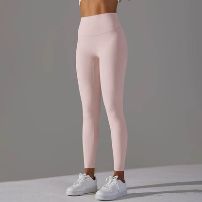 High Waist Cropped Pants - Breathable Nude Fit for Yoga & Fitness - Buy Center US
