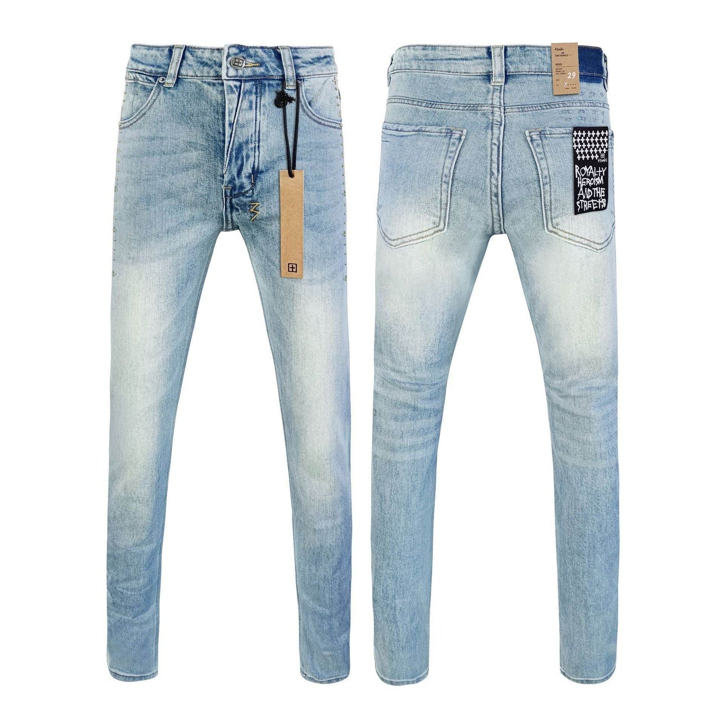 High Street Casual Men's Straight Ripped Jeans - Micro Elasticity Denim - Buy Center US