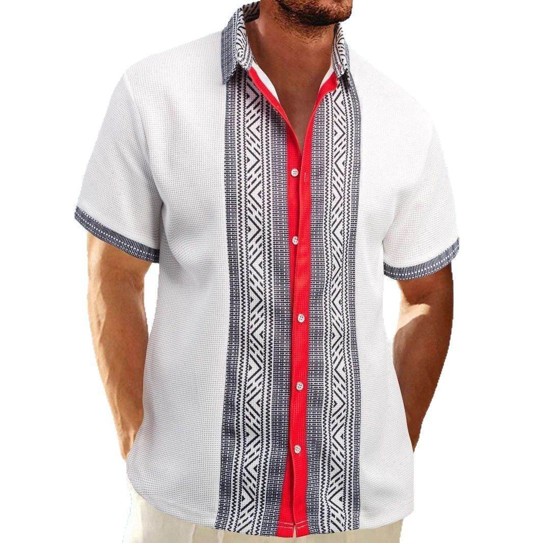 Buycenter Men's Printed Button Short Sleeve Shirt - S-XXXL Available - Buy Center US