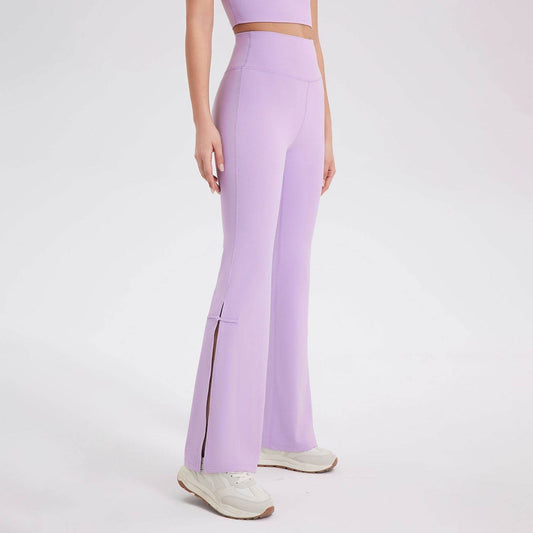 Peach High Waist Bell-Bottom Pants - Soft Moisture-Wicking Sportswear - Buy Center US