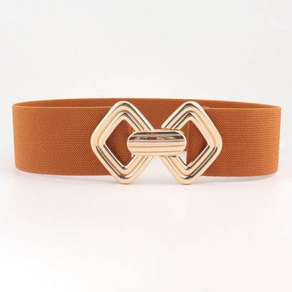 Stylish Wide Waist Elastic Belt for Women - Versatile PU Leather Design - Buy Center US