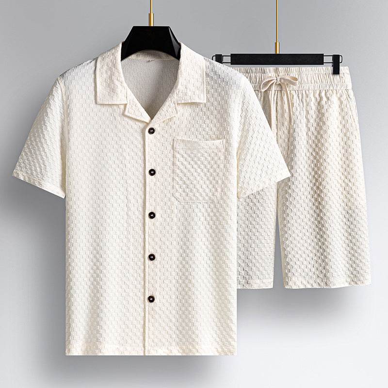 Buycenter Men's Short Sleeve Shorts Suit - Fashionable Two-Piece Set - Buy Center US