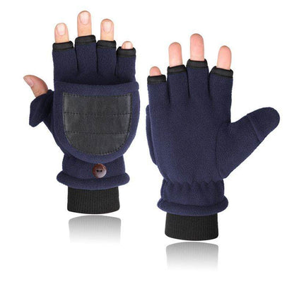 Buycenter Double-Layer Velvet Gloves - Touch Screen Half Finger Design - Buy Center US