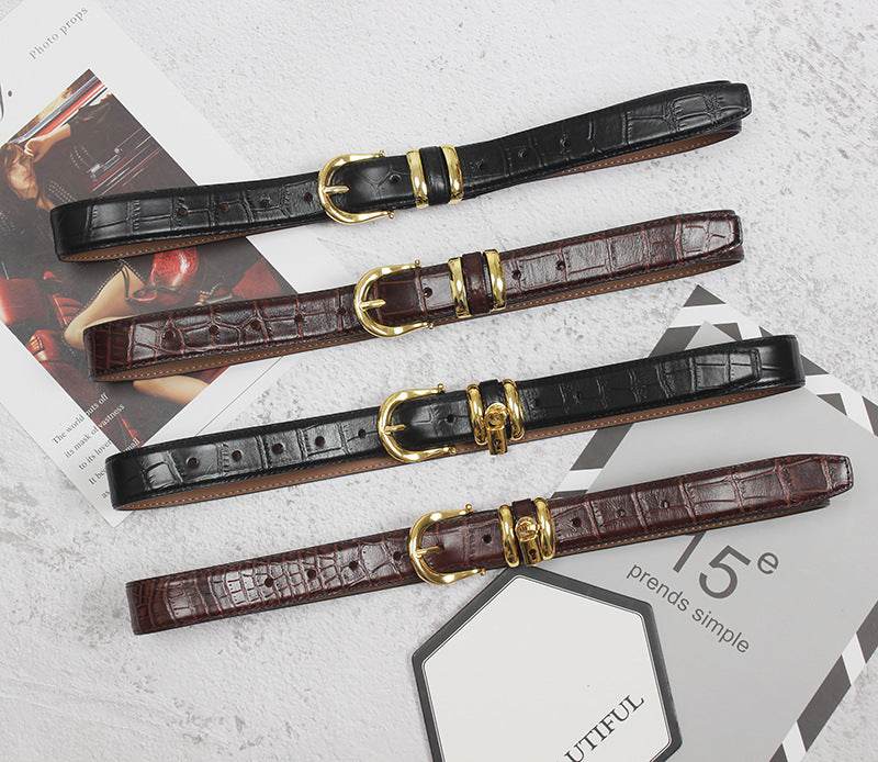 Women's Genuine Leather Fashion Belt - Versatile Decoration in Multiple Colors - Buy Center US
