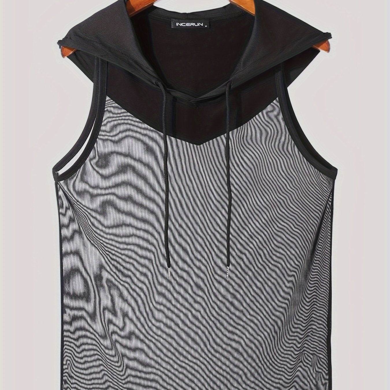 INCERUN Men's Hooded Tank Top - Quick Dry Moisture-Wicking Sleeveless Shirt - Buy Center US