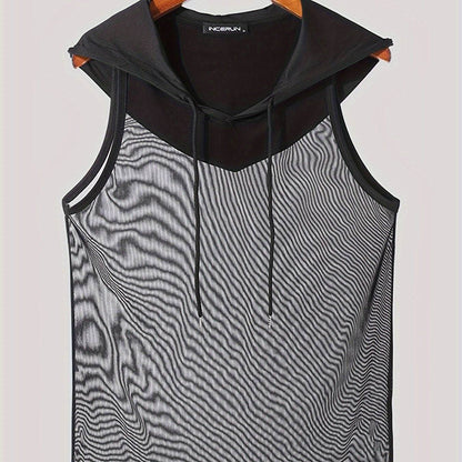 INCERUN Men's Hooded Tank Top - Quick Dry Moisture-Wicking Sleeveless Shirt - Buy Center US