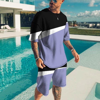 Men's Trendy Casual Beach Suit - 3D Textured Polyester Set - Buy Center US