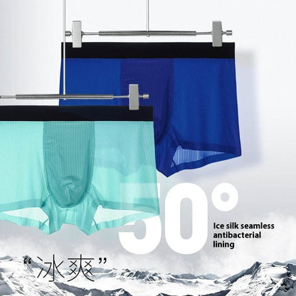 Buycenter Men's Ice Silk Underwear - Trendy Mid Waist, Breathable Fit - Buy Center US