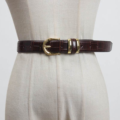 Women's Genuine Leather Fashion Belt - Versatile Decoration in Multiple Colors - Buy Center US