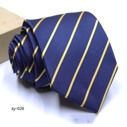 Buycenter Men's 1200D Striped Tie - Elegant Jacquard Style, Various Colors - Buy Center US