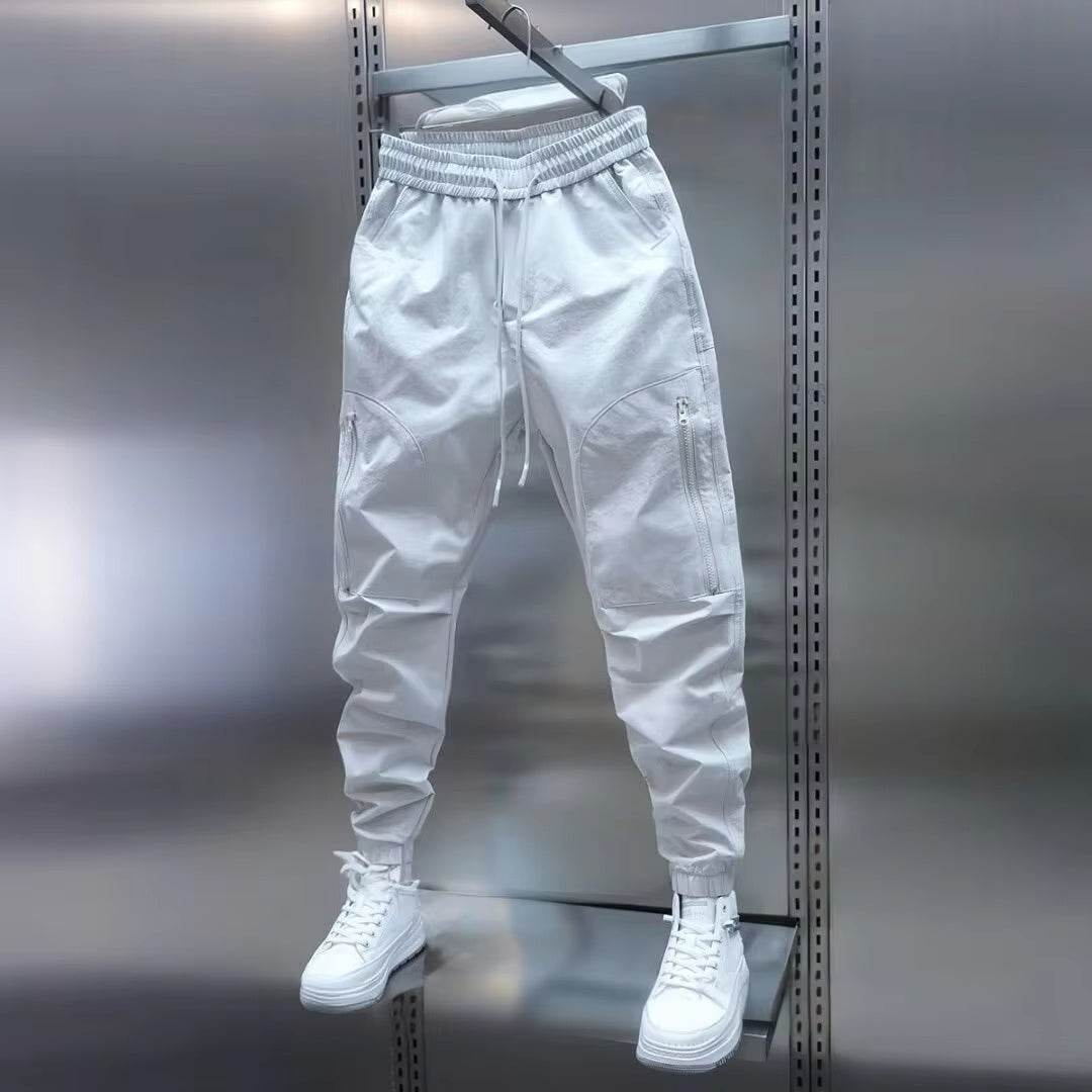Men's Casual Solid Color Ankle Banded Pants - Stylish & Comfortable Fit - Buy Center US
