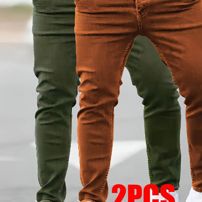 Gengyuan Shi Men's Premium Denim Jeans - Slim Fit Casual Style, All Seasons - Buy Center US
