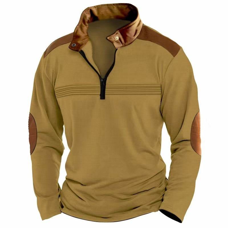 Buycenter Men's Long Sleeve Polo Shirt - Stylish Zipper Sports Top - Buy Center US