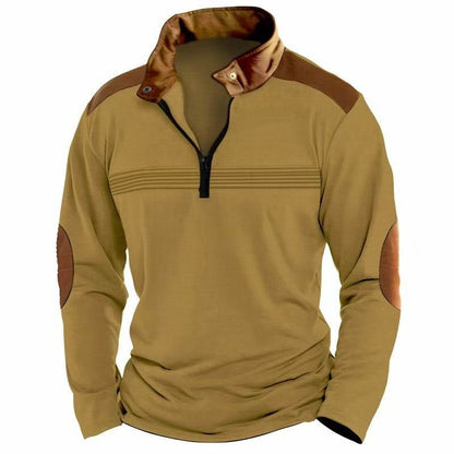 Buycenter Men's Long Sleeve Polo Shirt - Stylish Zipper Sports Top - Buy Center US