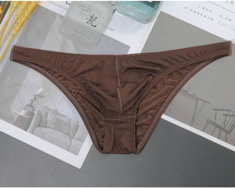 Buycenter Low Waist Men's Briefs - Transparent Ice Silk T-shaped Design - Buy Center US
