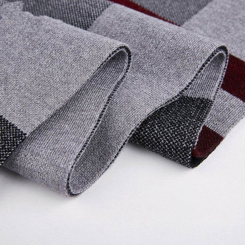 Buycenter Men's Wool Knitted Scarf - Plaid Design, Warm & Stylish - Buy Center US