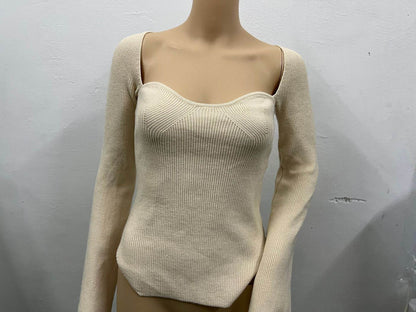 Women's Long Sleeve Off-Neck Pullover Sweater - Stylish & Cozy Top - Buy Center US