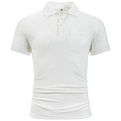 Trendy Men's Cotton Stripe Short Sleeve Shirt - Slim Fit for Summer - Buy Center US