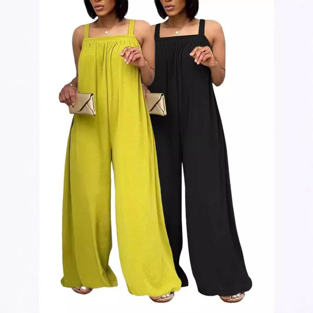 Women's Casual Wide-leg Jumpsuit - Stylish Sleeveless Design, Multiple Sizes - Buy Center US