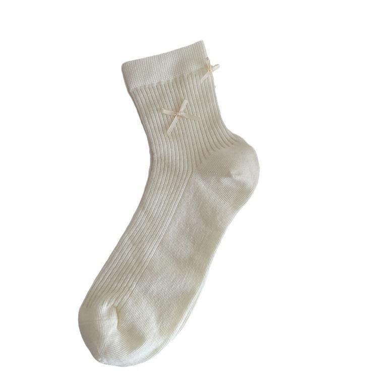 Cute Bow Cotton Seam Socks - Ins Style for Spring & Summer - Buy Center US