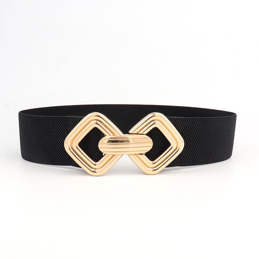Stylish Wide Waist Elastic Belt for Women - Versatile PU Leather Design - Buy Center US