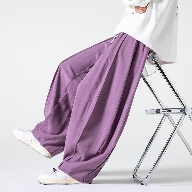 Men's Loose Wide Leg Cargo Bloomers - Solid Color, Multiple Sizes Available - Buy Center US