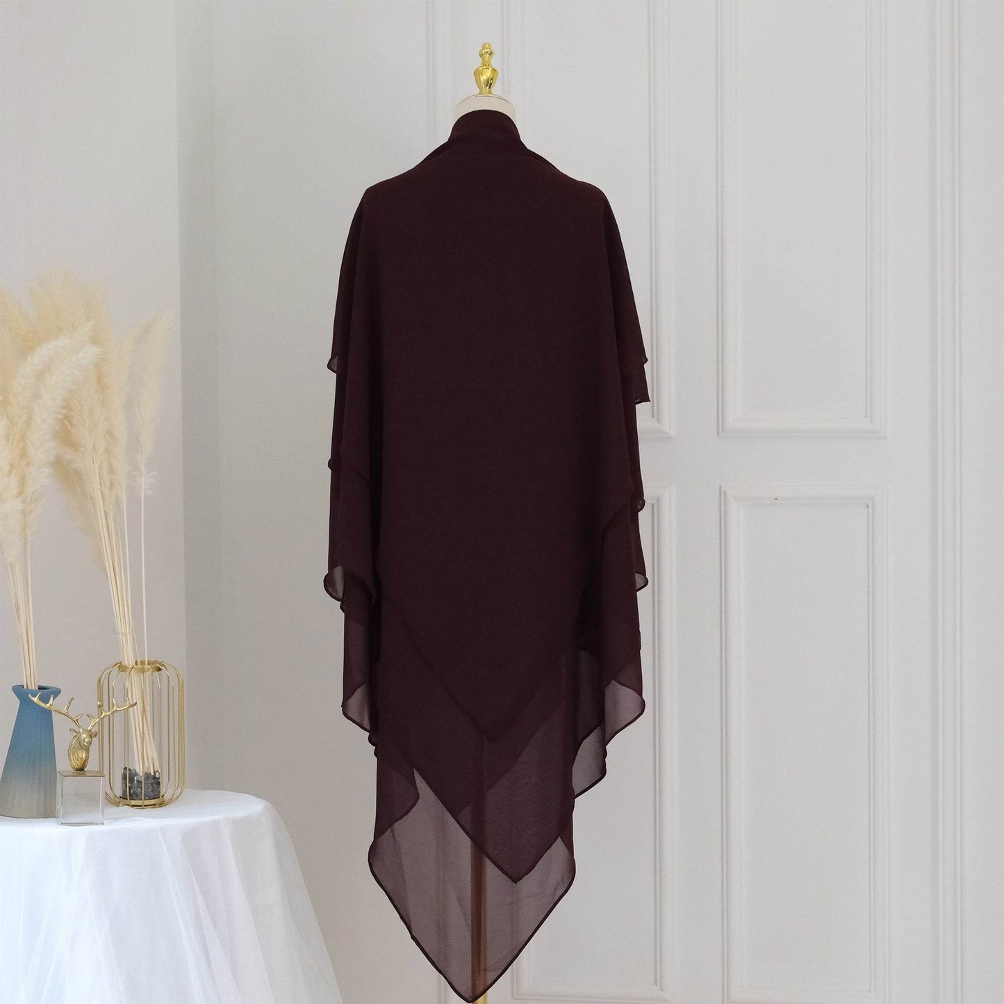Pure Colored Two-Layer Headscarf - Versatile Long Design in Various Colors - Buy Center US