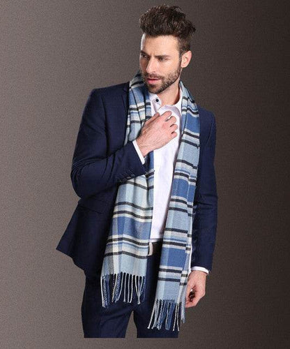 Buycenter Men's Winter Shawl Scarf - Warm Tartan Style for Spring & Autumn - Buy Center US