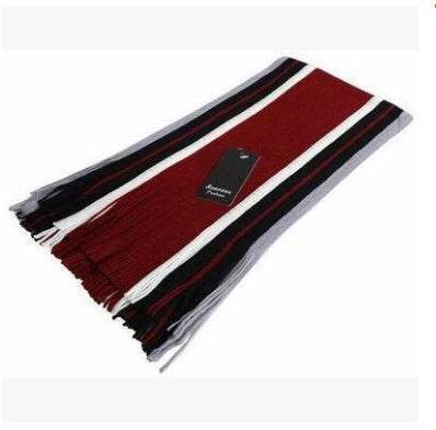 Buycenter Men's Striped Scarf - Korean Style, Medium Length, Warm - Buy Center US