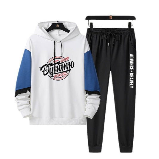 Buycenter Paneled Hooded Cotton Sweatshirt Set - Casual Leisurewear for All Sizes - Buy Center US