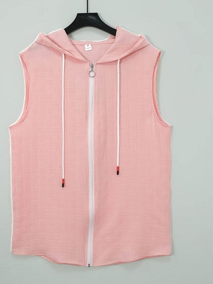 Men's Casual Sleeveless Hooded Sweater Set - Summer Beach Sports Outfit - Buy Center US
