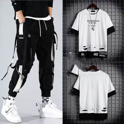 Buycenter Loose Hip-Hop Overalls for Men - Summer Fashion with Hood - Buy Center US