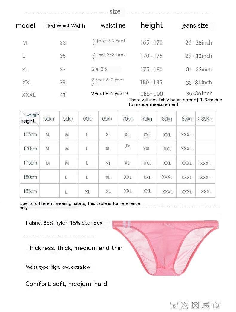Buycenter Men's Ice Silk Low Waist Briefs - Thin, Breathable Comfort - Buy Center US