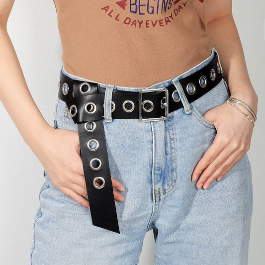 Stylish Punk Hollow Belt for Men & Women - Soft PU Hip Hop Accessory - Buy Center US
