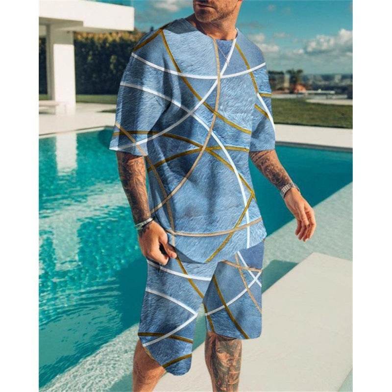 Casual Short Sleeve Men Leisure Set Suit - Multiple Colors & Sizes Available - Buy Center US