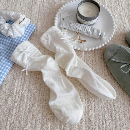 Cute Bow Cotton Seam Socks - Ins Style for Spring & Summer - Buy Center US