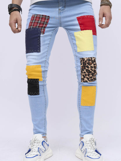 2023 Retro Distressed Knee Ripped Jeans - Light Blue Cotton Slim Fit - Buy Center US