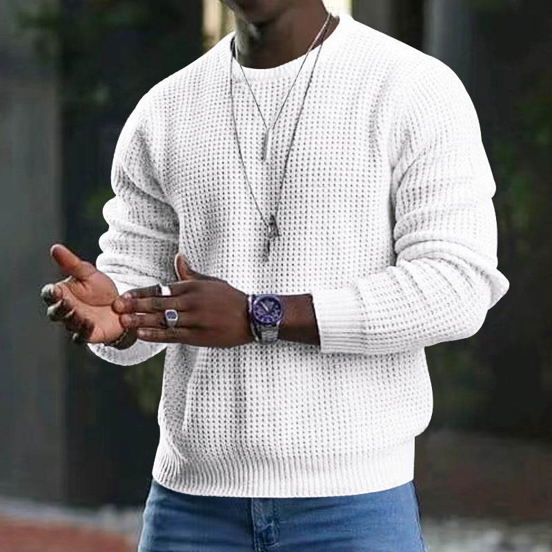 Buycenter Men's Round Neck Long Sleeve Pullover Sweater - Loose Fit - Buy Center US