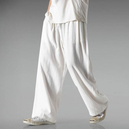 Buycenter Plus Size Lightweight Linen Summer Pants - Wide Leg & Casual - Buy Center US