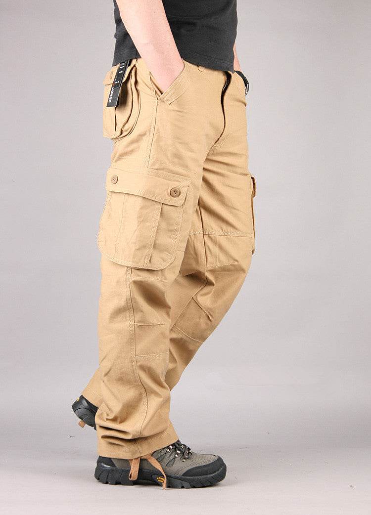 Buycenter Multi-Pocket Men's Casual Pants - Loose Fit & Stone Washed - Buy Center US