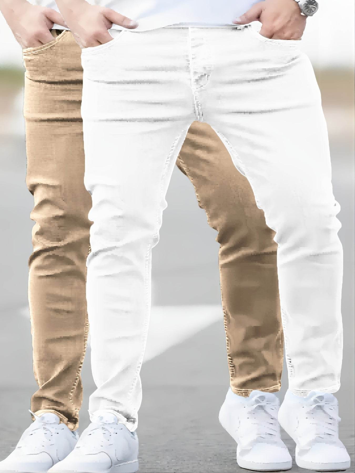 Gengyuan Shi Men's Premium Denim Jeans - Slim Fit Casual Style, All Seasons - Buy Center US