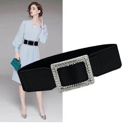 Decorative Wide Belt with Square Buckle - Retro Bohemian Style - Buy Center US