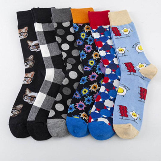 Buycenter Trendy Colorful Socks - Hand-Stitched Cotton, European Size 40-46 - Buy Center US