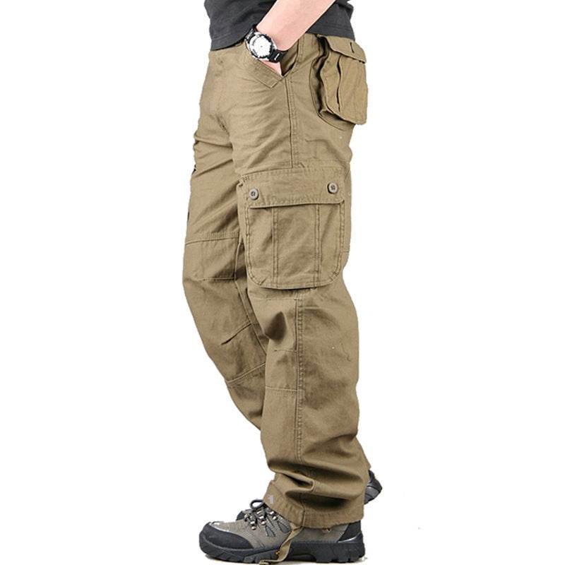 Buycenter Multi-Pocket Men's Casual Pants - Loose Fit & Stone Washed - Buy Center US