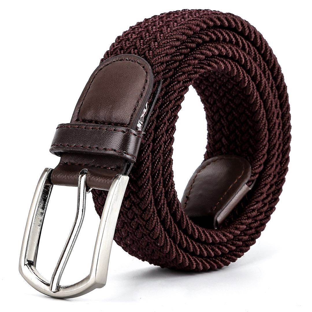 Buycenter Men's Casual Stretch Woven Leather Belt - Bohemian Style, Various Colors - Buy Center US
