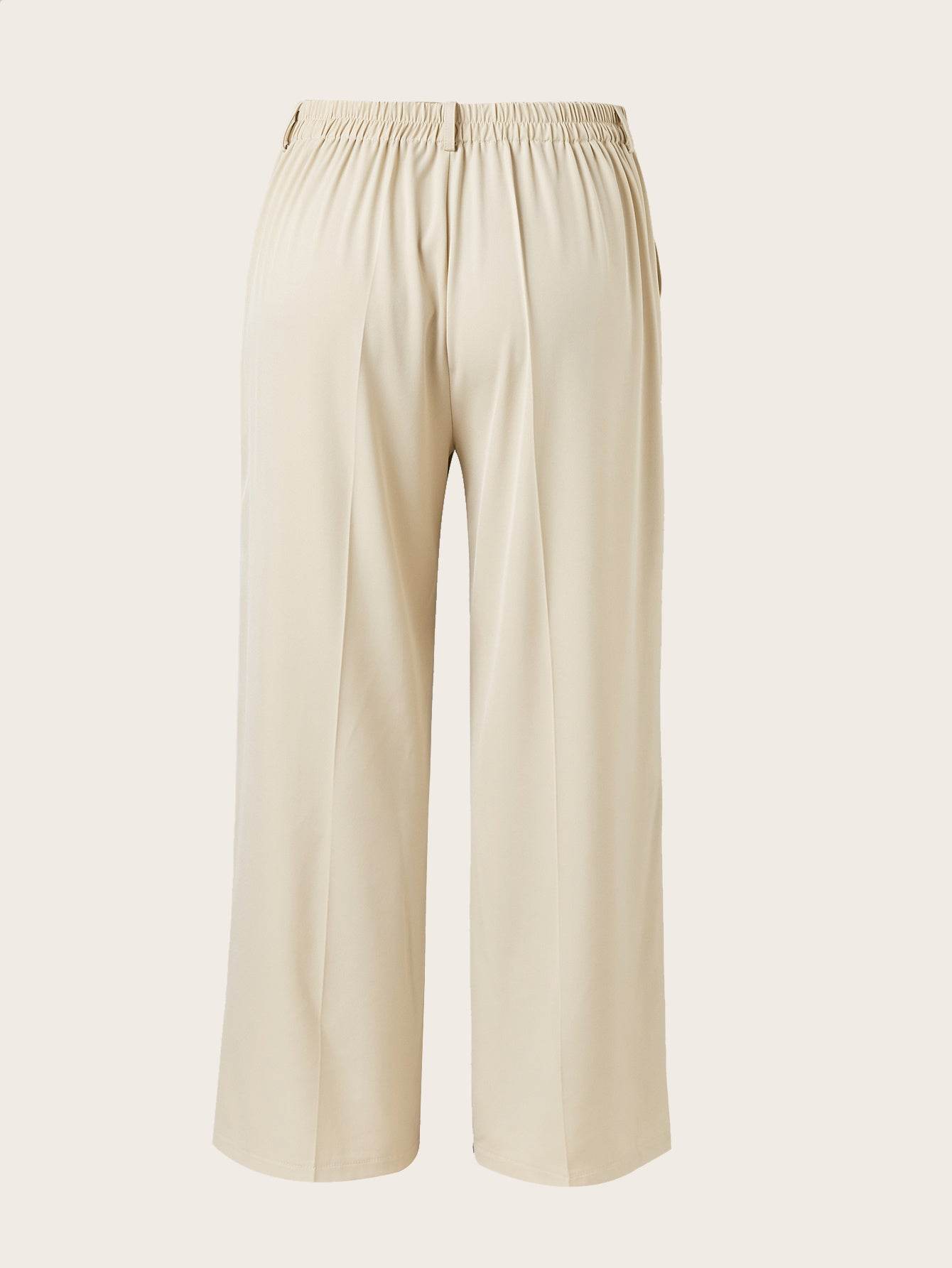 Women's Plus Size High Waist Straight Leg Trousers - Elegant & Casual - Buy Center US