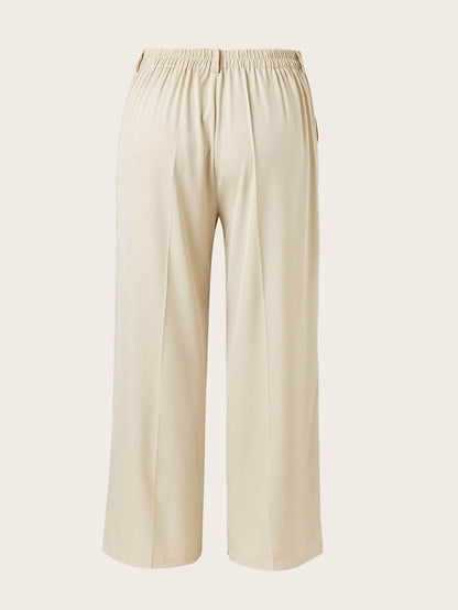 Women's Plus Size High Waist Straight Leg Trousers - Elegant & Casual - Buy Center US