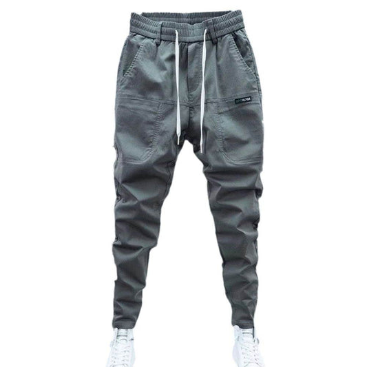 Solid Color Harem Trousers - Elastic Ankle-tied Casual Pants for Comfort - Buy Center US