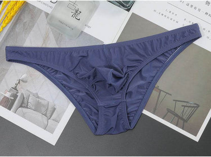 Buycenter Low Waist Men's Briefs - Transparent Ice Silk T-shaped Design - Buy Center US