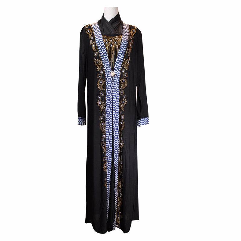Buycenter Muslim Ramadan Fashion Beaded Dress - Elegant Crystal Hemp - Buy Center US